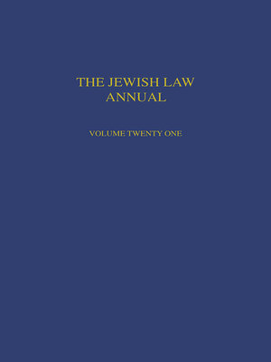 cover image of Jewish Law Annual Volume 21